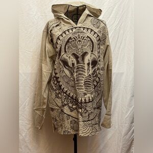 141 - Elephant Print Hoodie Top